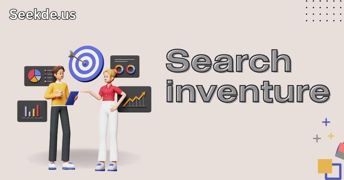 Searchinventure platform overview showing search insights, trend analysis, and digital discovery concepts
